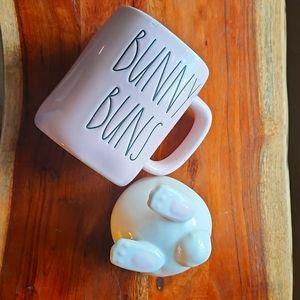 Rae Dunn | Pink Bunny Buns Mug with Rabbit Topper